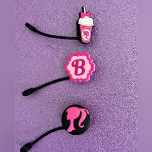Barbie Straw toppers Set of 3, fit Stanley